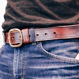 Brown Leather Belt, Handmade Men's Belt